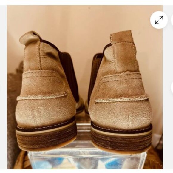 Joseph Abboud Beige Suede Chelsea Ankle Boots Leather Men Size 12 - Picture 5 of 10